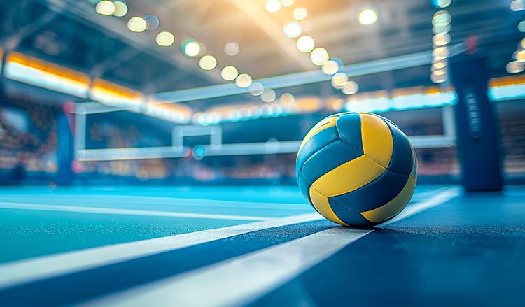 volleyball on court