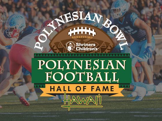 polynesian bowl logo with players in background