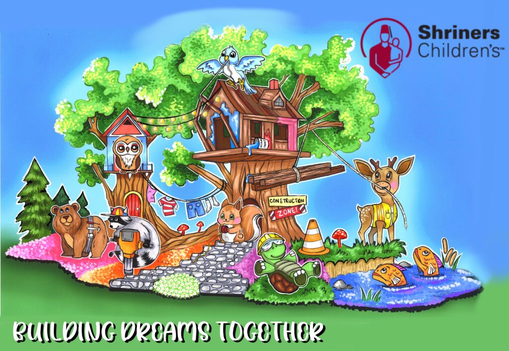 Rose Parade float rendering