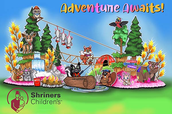 Rose Parade Adventure Awaits float concept drawing